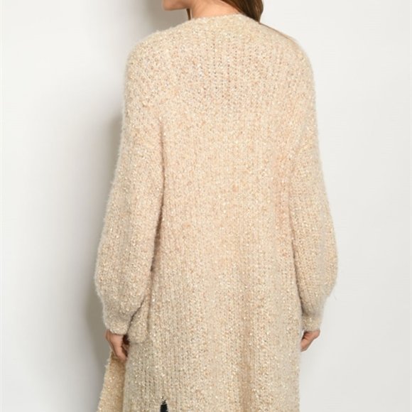 CREAM & GOLD CARDIGAN SWEATER - Picture 3 of 8